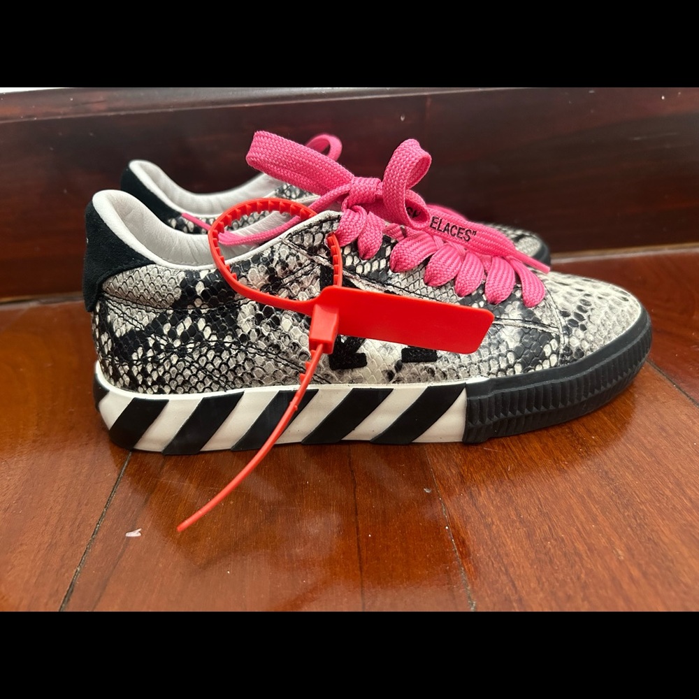 Off White Snake Print Shoes